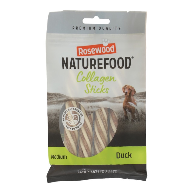 Rosewood – Snacks para perros adultos Naturefood Colagen stick Rosewood pato 100 g.