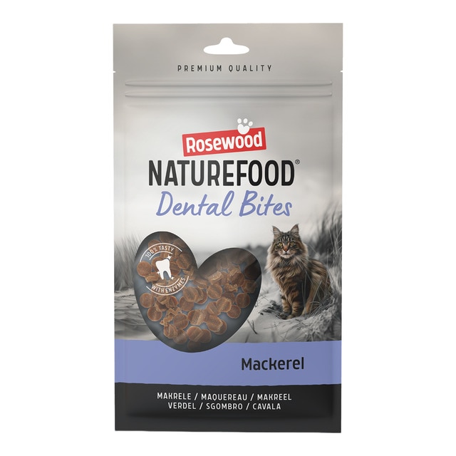 Rosewood – Snacks para gatos adultos naturefood dental bites Rosewood caballa 50 g.