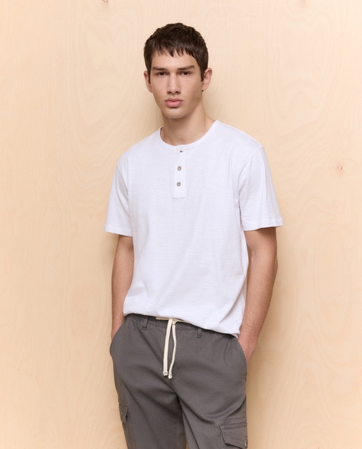 Easy Wear - Camiseta manga corta cuello panadero de hombre.