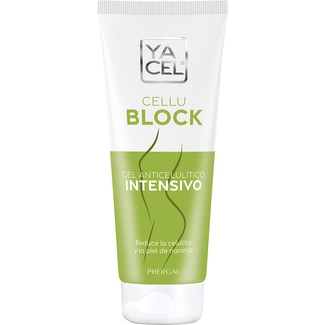 YACEL Cellublock gel anticelulítico intensivo reduce la celilitis y la piel de naranja tubo 200 ml