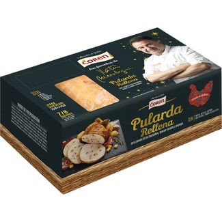 COREN pularda de Navidad rellena con jamón Selecta de Castañas, queso curado y mango bandeja 2,2 kg peso aproximado 7-8 raciones