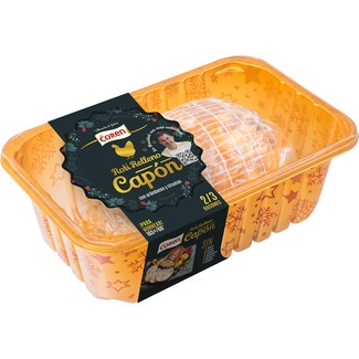 COREN roti de capón relleno de mousse de foie trufado y arándanos bandeja 750 g