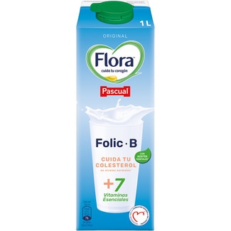 FLORA FOLIC B bebida láctea Original elaborada con leche desnatada y aceites vegetales brik 1 l