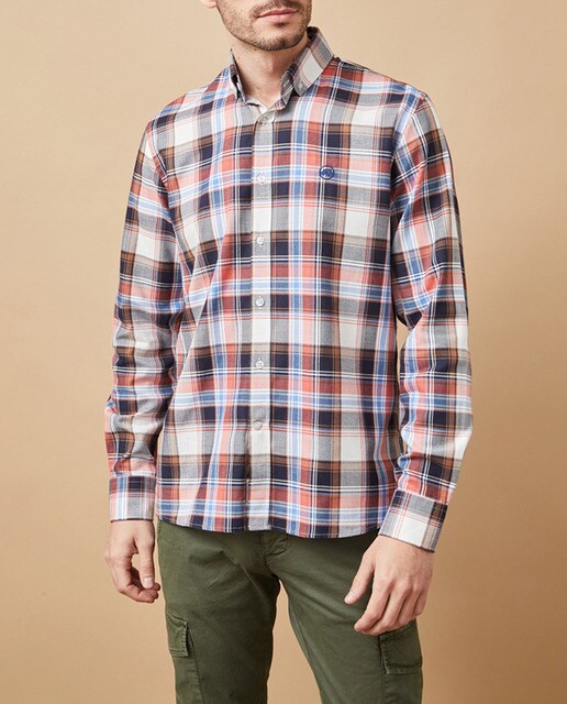 Camisa de hombre de cuadros de corte slim