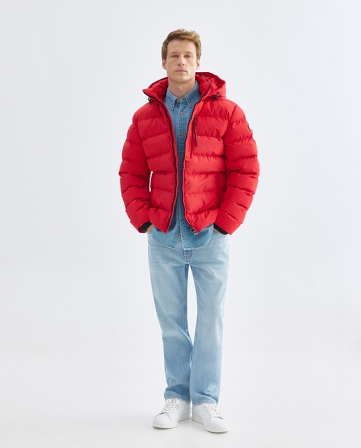 Wellensteyn - Parka de hombre acolchada con capucha desmontable.