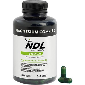 NDL PRO-HEALTH Everyday magnesio y vitamina B6 contribuye al funcionamiento normal del sistema nervioso bote 120 cápsulas