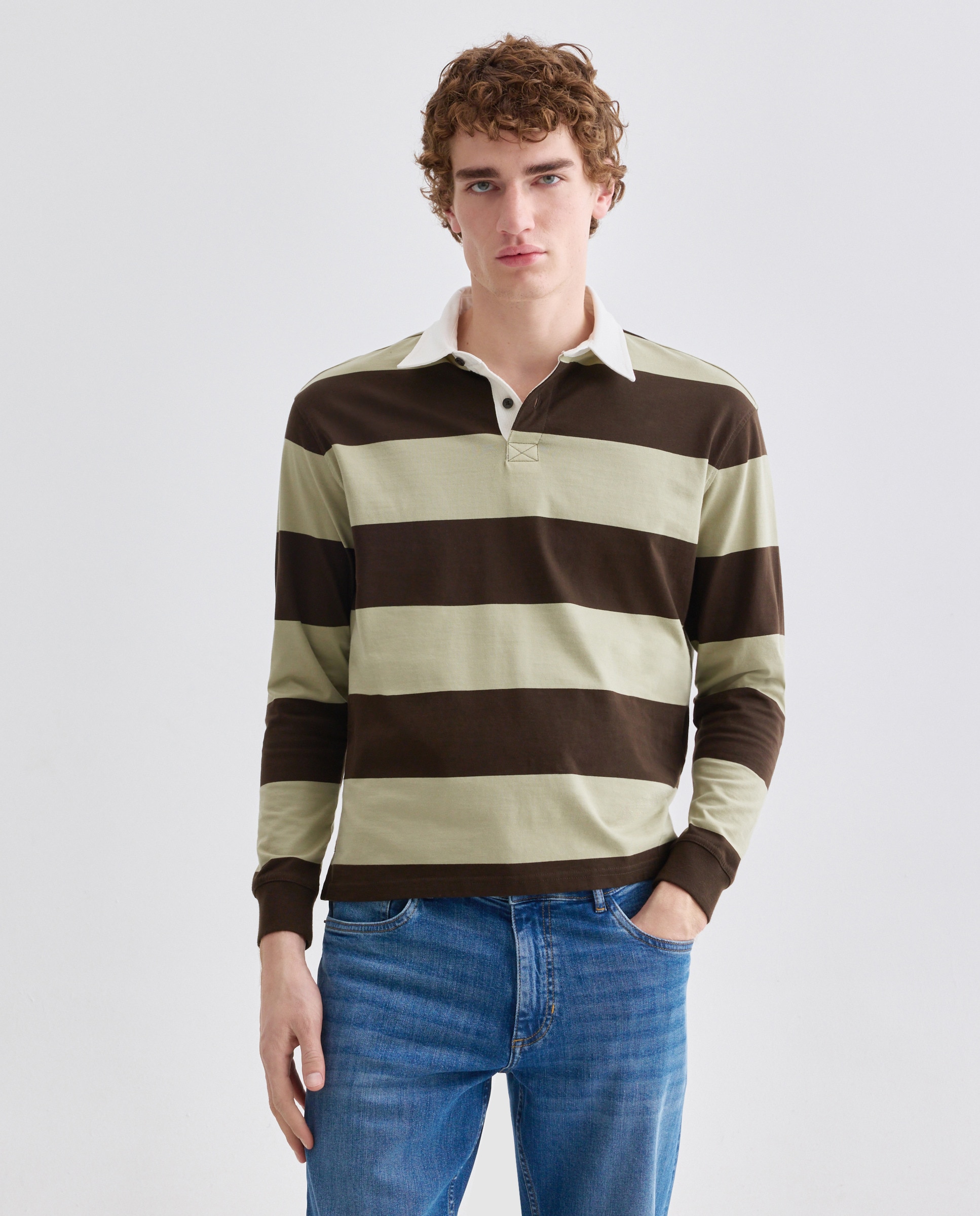 Imagen 0 de Polo de hombre rugby rayas anchas a tono