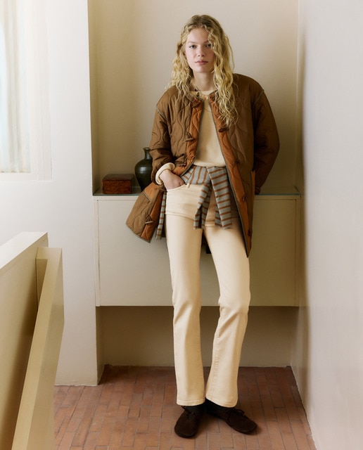 Southern Cotton - Pantalón recto de mujer con cinco bolsillos.