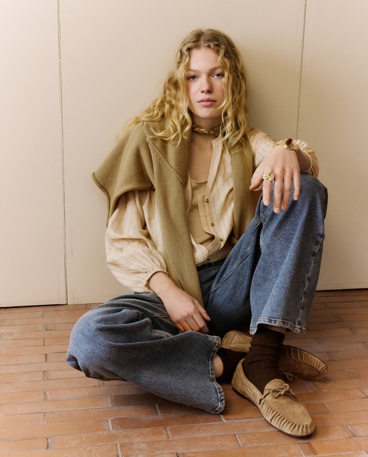 Southern Cotton - Blusa de manga larga estampada de mujer.