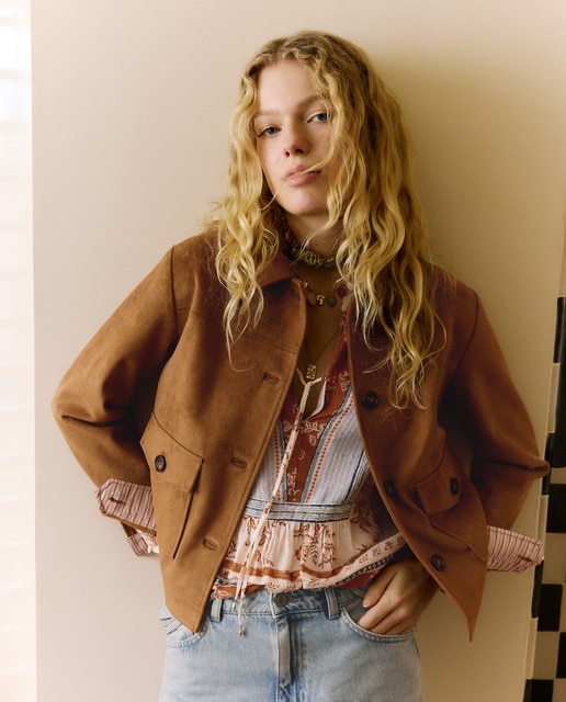 Southern Cotton - Chaqueta de piel lisa de mujer.