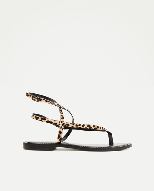 Green Coast - Sandalias de mujer en piel con print animal.