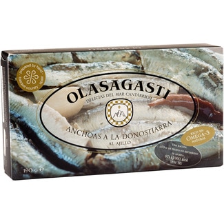 OLASAGASTI anchoas a la donostiarra al ajillo lata 125 g neto escurrido
