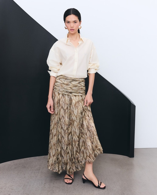 Tintoretto - Blusa de manga larga estampada de mujer.