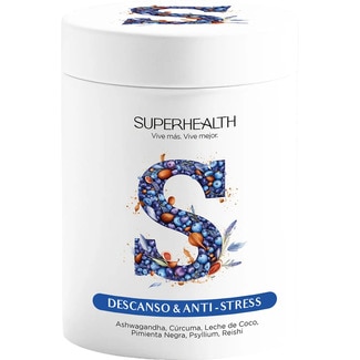 SUPERHEALTH Descanso & anti-stress reduce el estrés y la ansiedad bote 150 g
