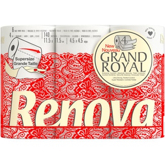 RENOVA papel higiénico Grand Royal 4 capas paquete 6 unidades