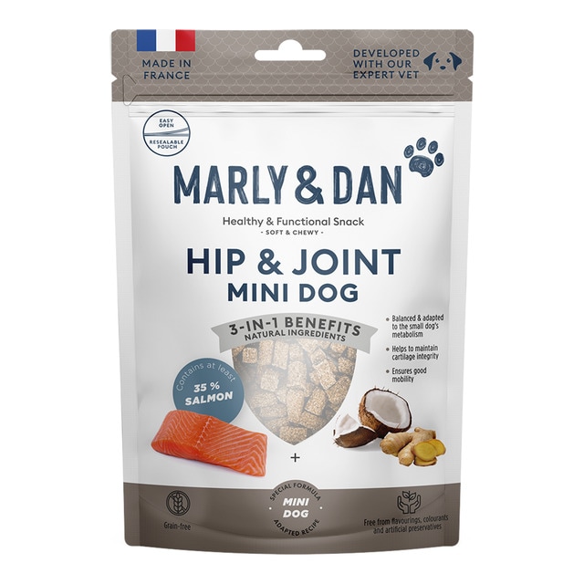 Marly & Dan – Snack para perros adultos minis Marly & Dan articulaciones salmón 50 g.