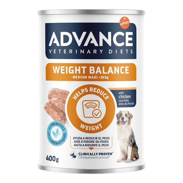 Advance Veterinary Diets - Comida húmeda para perros adultos medianos grandes Weight Balance Advance…