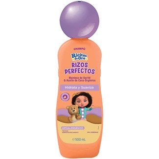RICITOS DE ORO champú Rizos Perfectos con manteca de karité & aceite de coco orgánico Flacon 500 ml hidrata y suaviza
