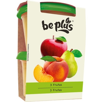 BE PLUS Gläschen mit 3 Früchten ab dem 4. Monat Pack 2x200g