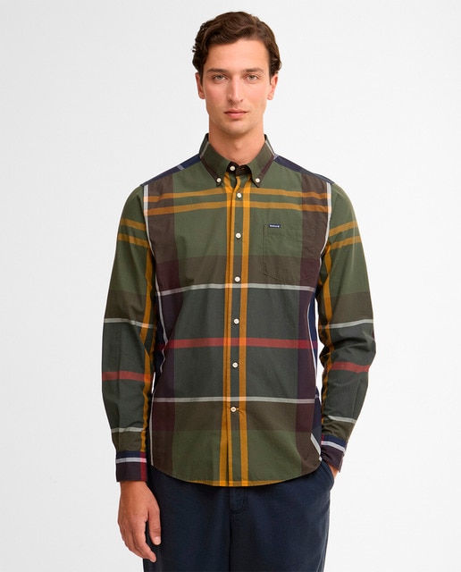 Barbour - Camisa de hombre estampada y bolsillo en el lado izquierdo.