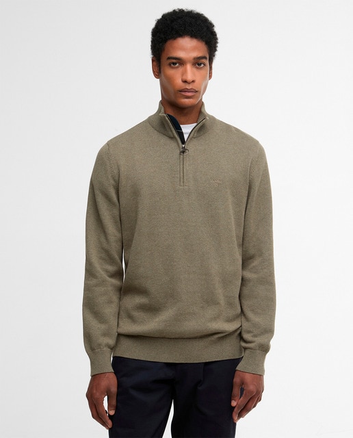 Barbour - Jersey de hombre liso y con cremallera.