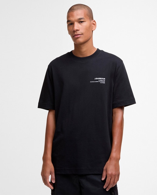Barbour - Camiseta de hombre de manga corta y cuello redondo con logo.