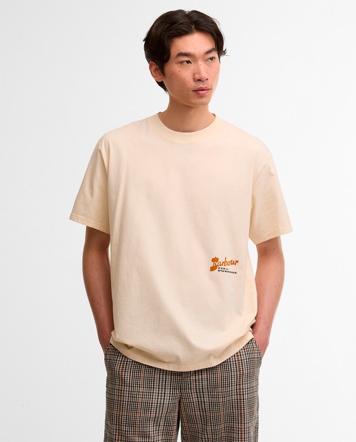 Barbour - Camiseta de hombre de manga corta y logo en el lado izquierdo.
