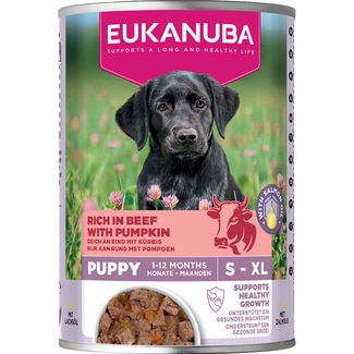 EUKANUBA comida húmeda para perros cachorros ternera con calabaza Dose 400 g