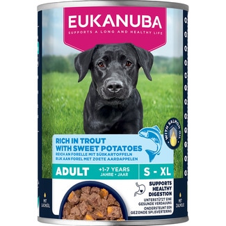 EUKANUBA comida húmeda para perros adultos trucha con batata Dose 400 g