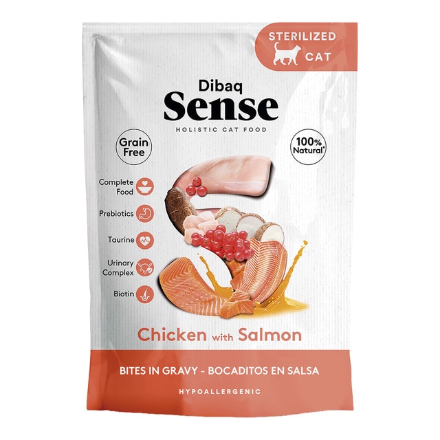 Dibaq Sense - Comida húmeda para para gatos adultos esterilizados Dibaq Sense bocaditos en salsa pollo…