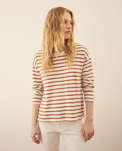 Southern Cotton - Sudadera de mujer con estampado de rayas.