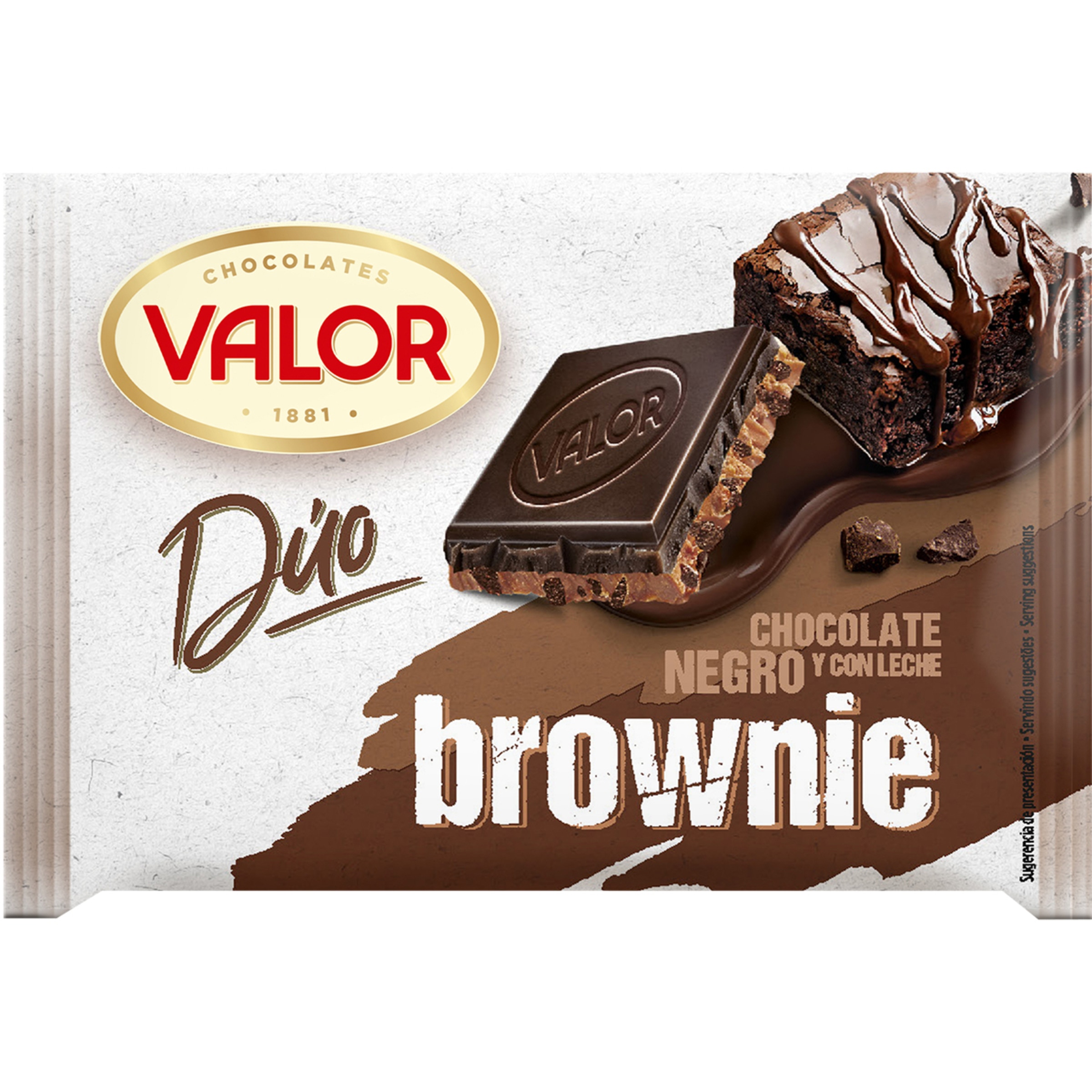 Duo chocolate negro y con leche con trozos de Brownie