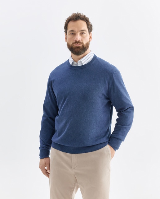 Emidio Tucci - Jersey de hombre de cuello redondo liso tallas grandes.