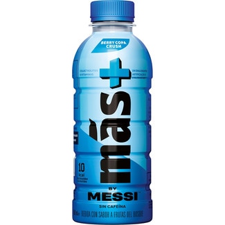 MAS + bebida isotónica by Messi sin cafeína con sabor a frutas del bosque botella 50 cl