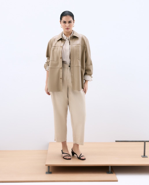 Couchel - Pantalón recto de mujer en sarga.