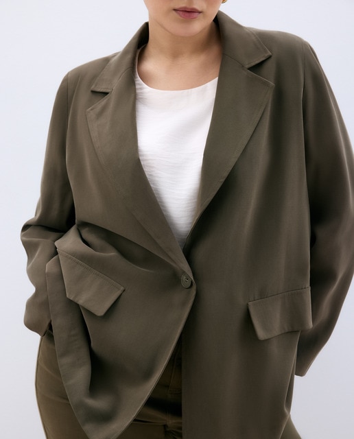 Couchel - Blazer de mujer con manga larga y bolsillos.