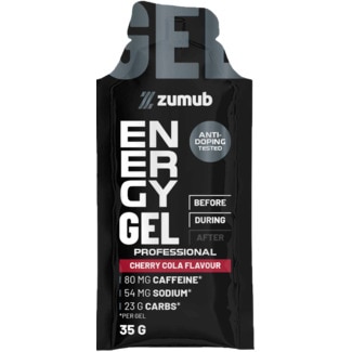 Zumub Gel Energy com Cafeína Profissional Cereja e Cola embalagem 35 g