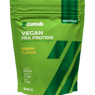 Zumub Proteína Vegan Ervilha e Banana embalagem 500 g