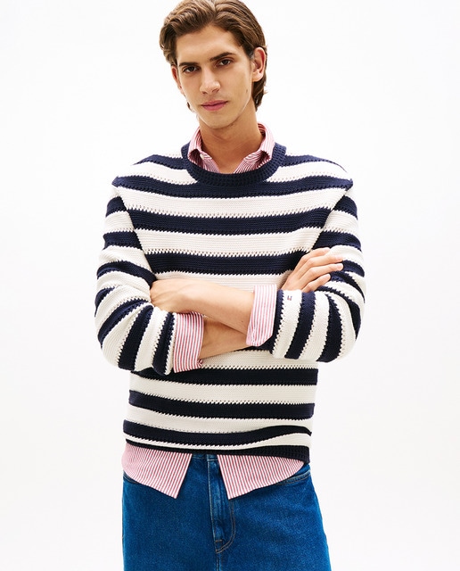 Tommy Hilfiger - Jersey de caballero estampado con cuello redondo.