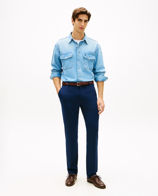 Tommy Hilfiger - Pantalón de caballero de punto milano con fit recto.