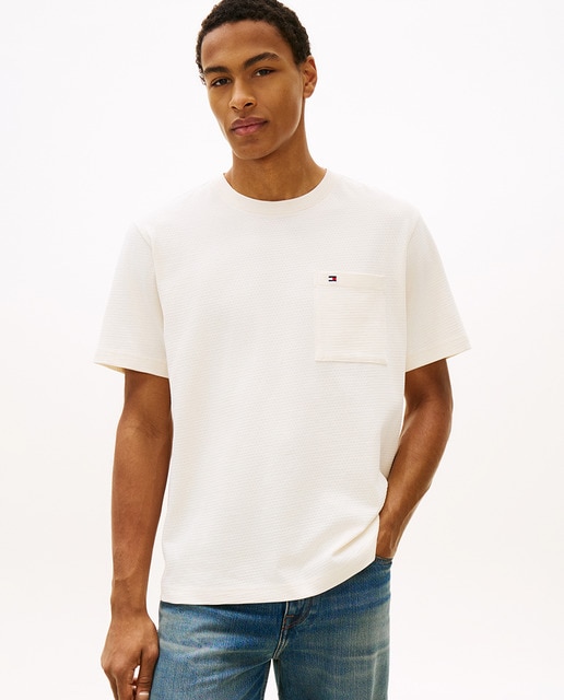 Tommy Hilfiger - Camiseta de caballero de manga corta de malla.