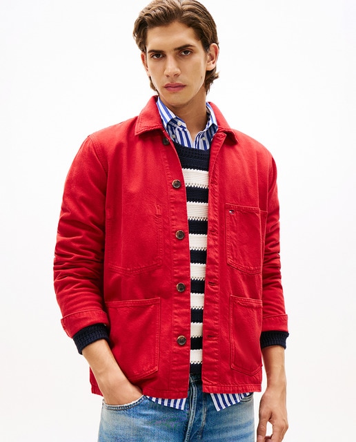 Tommy Hilfiger - Cazadora de caballero tipo Sahariana de algodón.