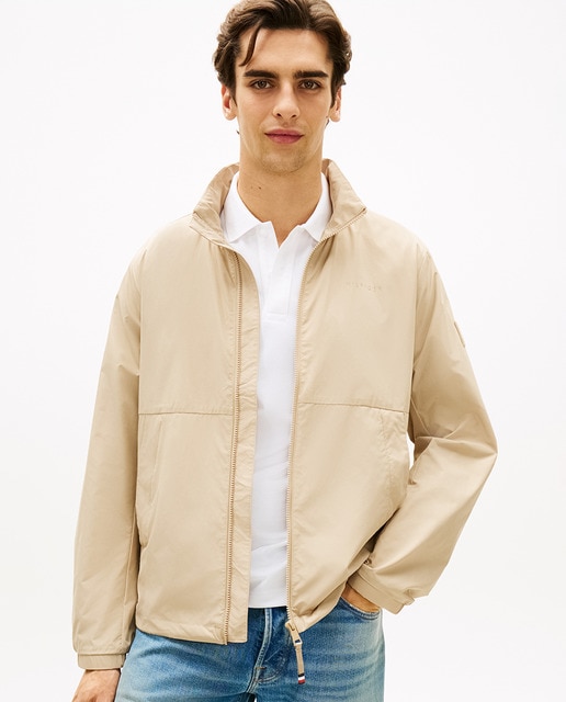Tommy Hilfiger - Cazadora de caballero impermeable con cierre de cremallera.
