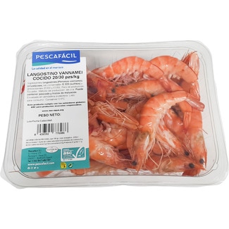 PESCAFACIL Gekochte Vannamei-Riesengarnele ASC 20-30 Stück/kg Schale 1 kg