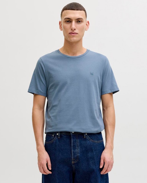 Jack & Jones - Camiseta de hombre manga corta con bordado de perro.