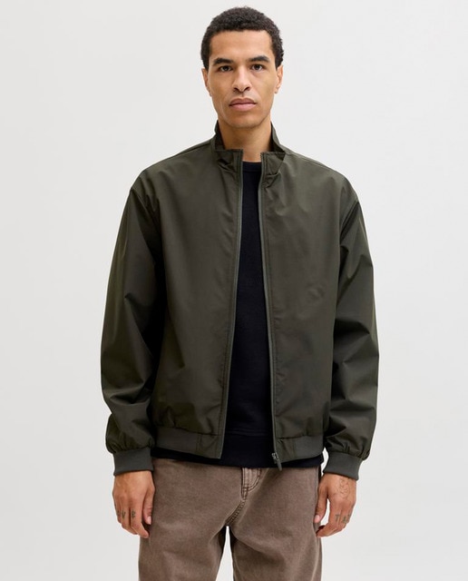 Jack & Jones - Cazadora bomber de hombre lisa con cremallera.
