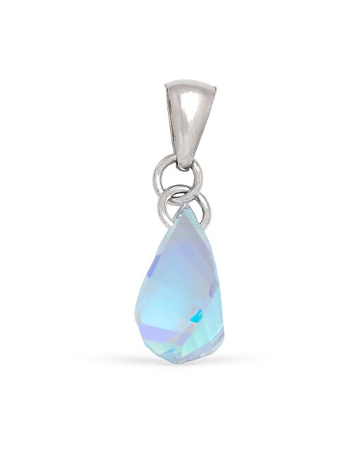 Colgante Plata de Ley 925. Forma pentagonal con brillante de piedra natural ornamental