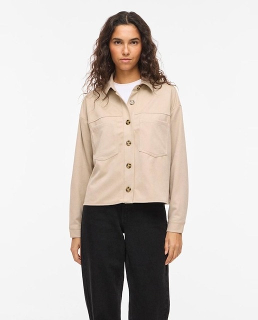 Vila - Chaqueta sobrecamisa de mujer de antelina.