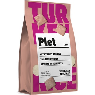 PLET pienso para gatos adultos esterilizados de pavo con arroz envase 1,5 kg