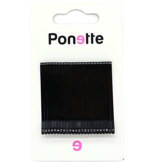 PONETTE horquillas planas negras 14 unidades